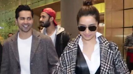 Varun Dhawan And Shraddha Kapoor Promote Street Dancer 3d At The Airport