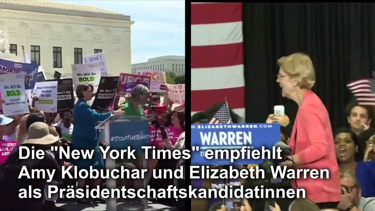 'New York Times' empfiehlt Warren und Klobuchar als Präsidentschaftskandidatinnen