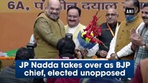 JP Nadda takes over as BJP chief, elected unopposed
