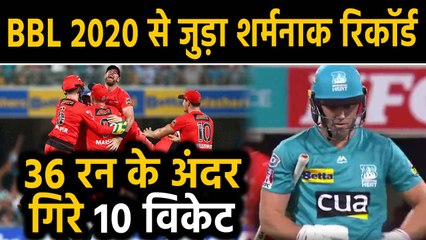 BBL 2020: Brisbane Heat register shamefull record, lost  10 wickets for just 36 runs| Oneindia Hindi