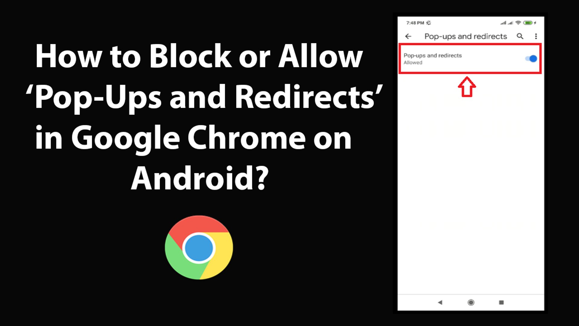 How to Block or Allow 'Pop-Ups and Redirects' in Google Chrome on Android?  - video Dailymotion