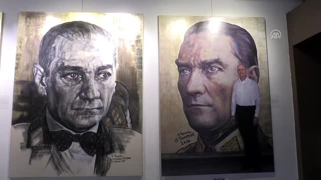 Ressam Ergün Başar'ın çizdiği portreler sanatseverlerle buluştu - ESKİŞEHİR