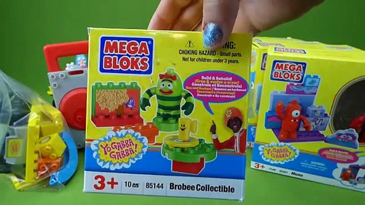 Lots of Yo Gabba Gabba Mega Bloks Toys Plex Buggy Boombox Foofa Toodee Brobee and Muno Land Toys