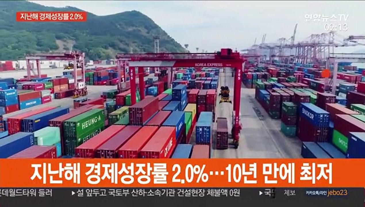 지난해 경제성장률 2.0%…10년 만에 최저