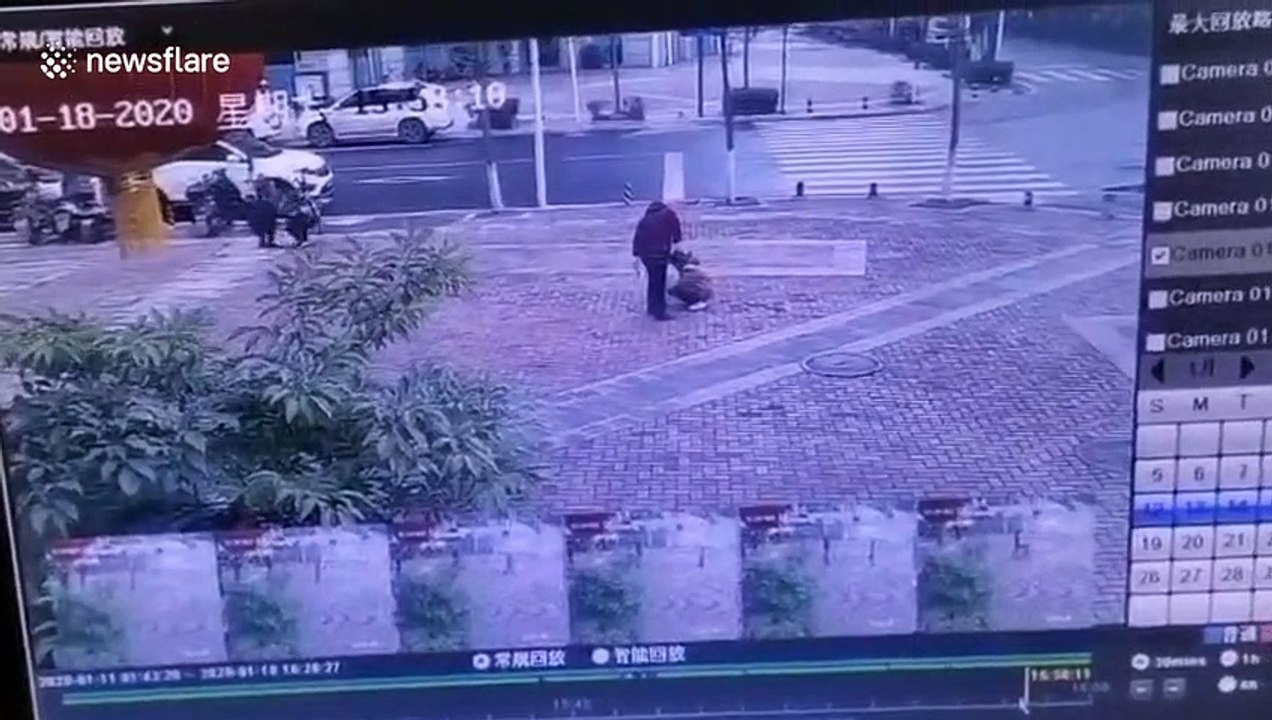 Manhole explodes in China after girl drops firecrackers through cover