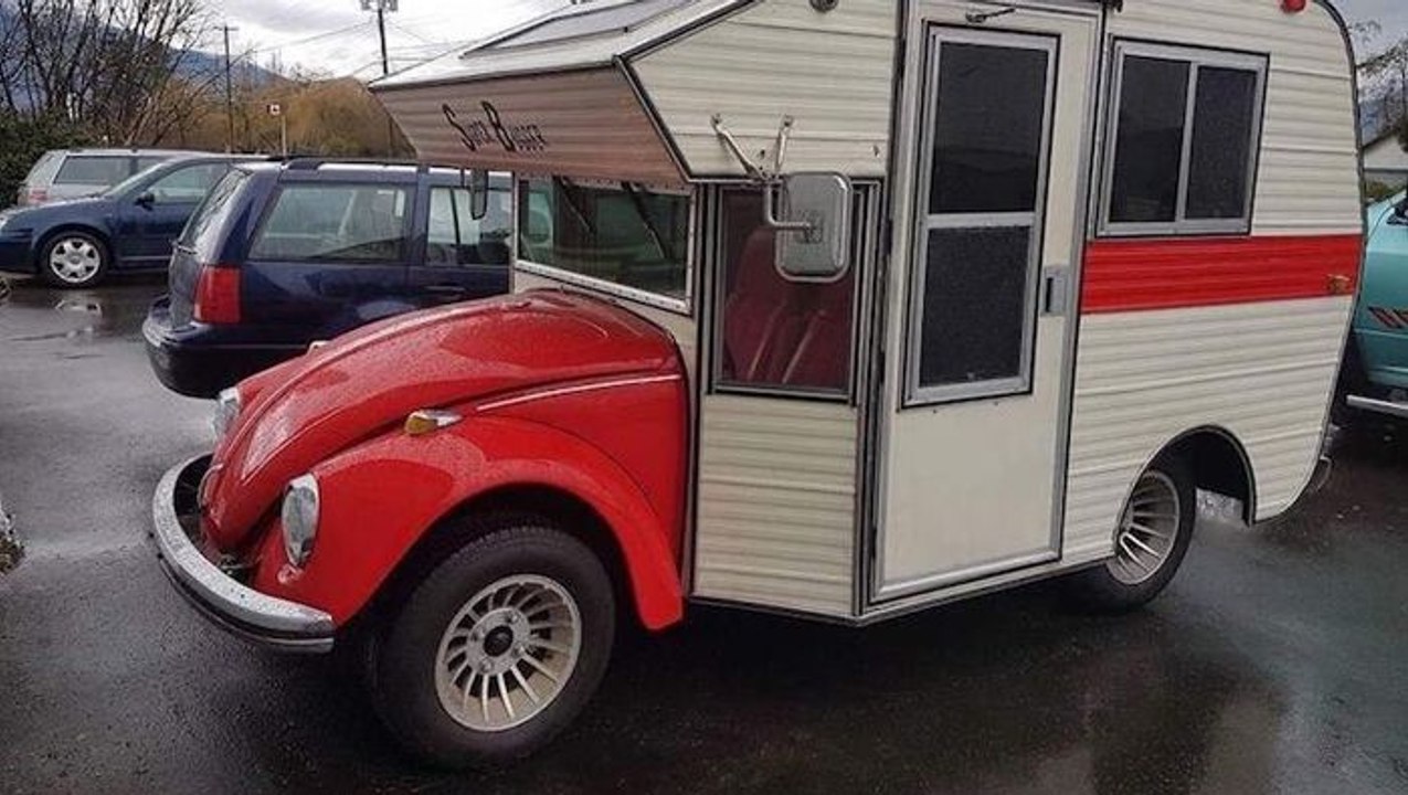 Volkswagen Beetle converted into an RV