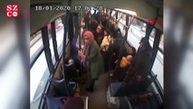 Halk otobüsü otomobile çarptı; yolcular yere savruldu
