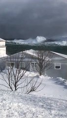 Massive Waves Crash Off Newfoundland Coast