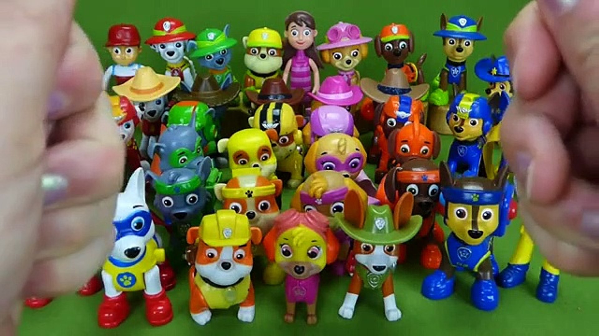 LOTS of Paw Patrol Pup Toys Marshall Chase Tracker Apollo Everest Rocky  Rumble Zuma Skye Pup Toys - video dailymotion