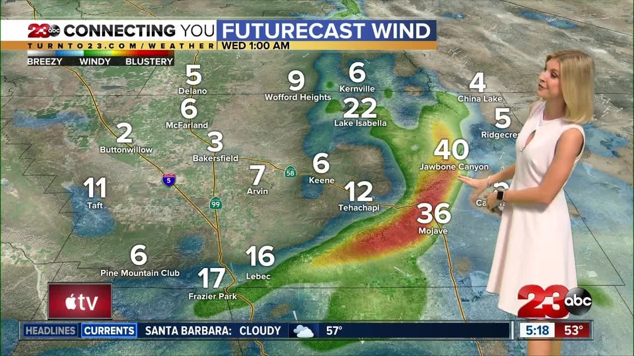 Winds increase Tuesday afternoon in the Kern Co...