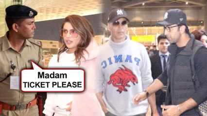 Priyanka STOPPED By Security At Mumbai Airport With Akshay Twinkle, Anushka, Ranbir | SPOTTED