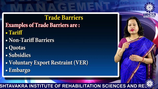 BBA || Dr. Vandna Raghava | Trade Barriers || TIAS || TECNIA TV