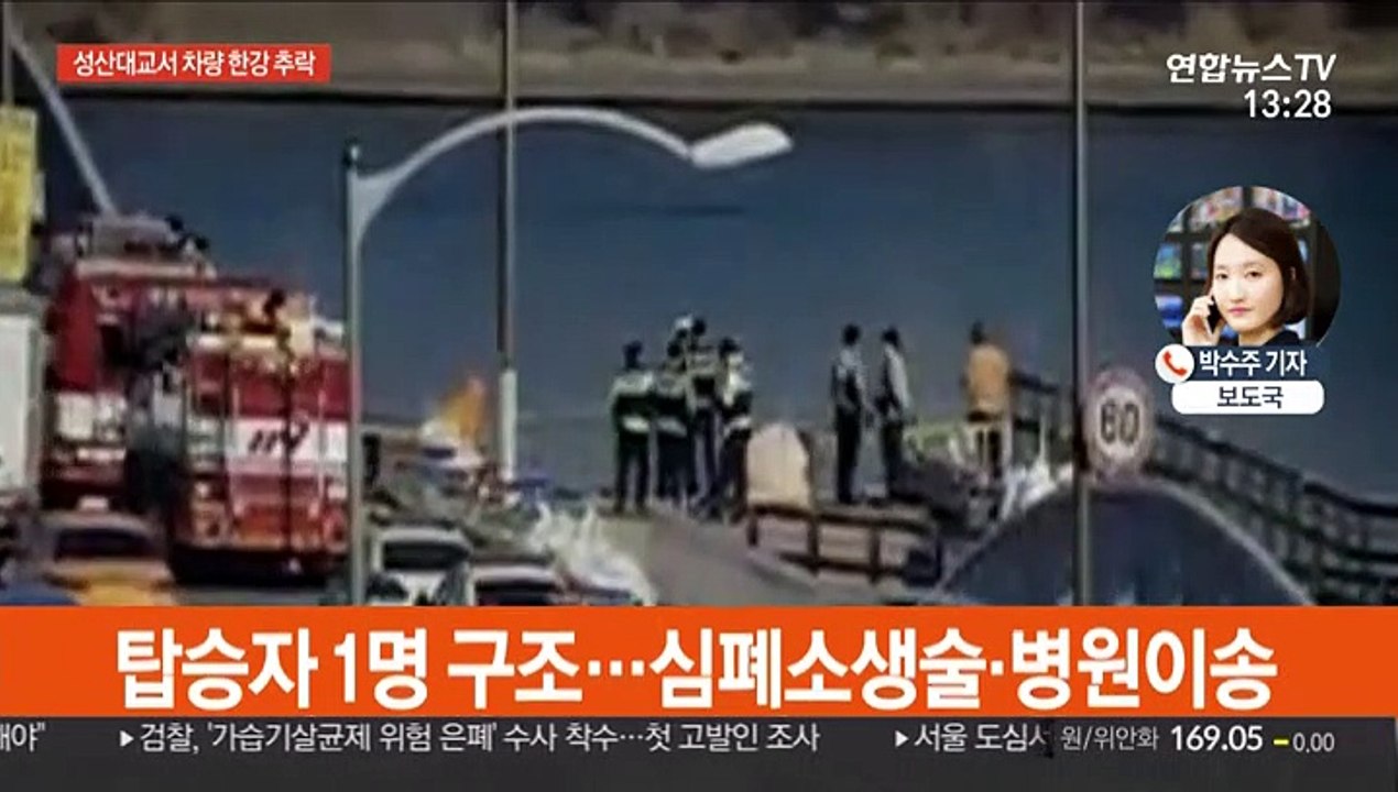 성산대교 SUV 1대 추락…구조 작업 중