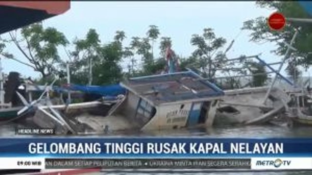 Kapal Nelayan di Bulukumba Rusak Dihantam Gelombang Tinggi