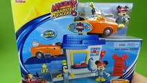 Mickey and the Roadster Racers Toys Roadster Ready Pit Stop Garage Playset Build Goofy a Custom Car-