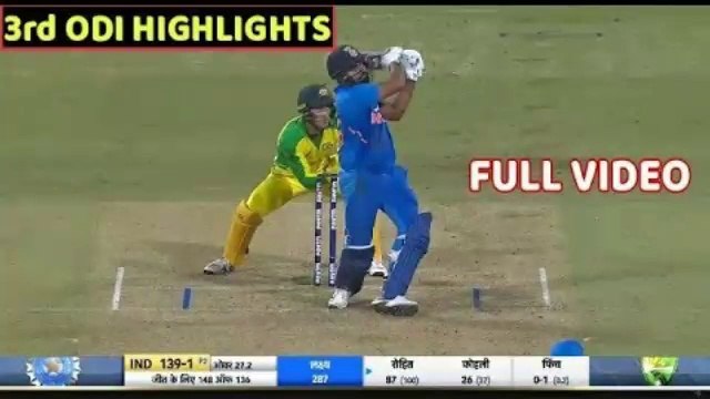 India Vs Australia 3rd ODI Match Full Match Highlights..