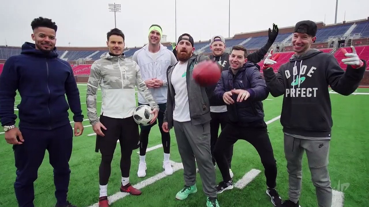 Football vs Soccer Trick Shots - Dude Perfect  - Amazing Sports