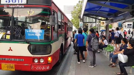 Residents of Bangkok wear masks to protect against dangerous levels of air pollution