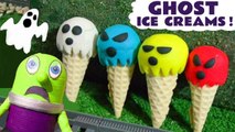 Spooky Challenge Ghost Play doh Ice Creams with Funny Funlings Thomas and Friends and Marvel Avengers 4 Groot with Disney Pixar Cars McQueen Full Episode English