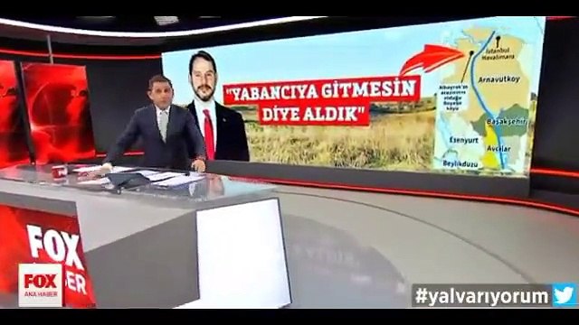 Fatih Portakal Cumhurbaşkanı’nın damadı aynı zamanda Hazine ve Maliye Bakanı Berat Albayrak’ın 2012 yılında aldığı arazi tam Kanal İstanbul güzergâhı