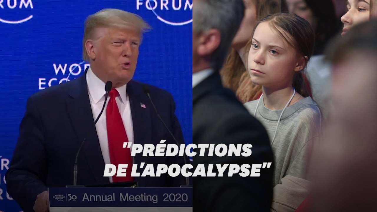 Devant Greta Thunberg, Donald Trump fustige à Davos "les prophètes de malheurs"