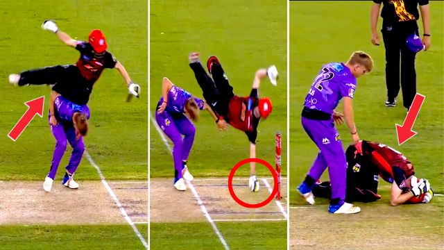 KFC Big Bash League 2020 | Renegades vs Hurricanes | Sam Harper collides with Nathan Ellis
