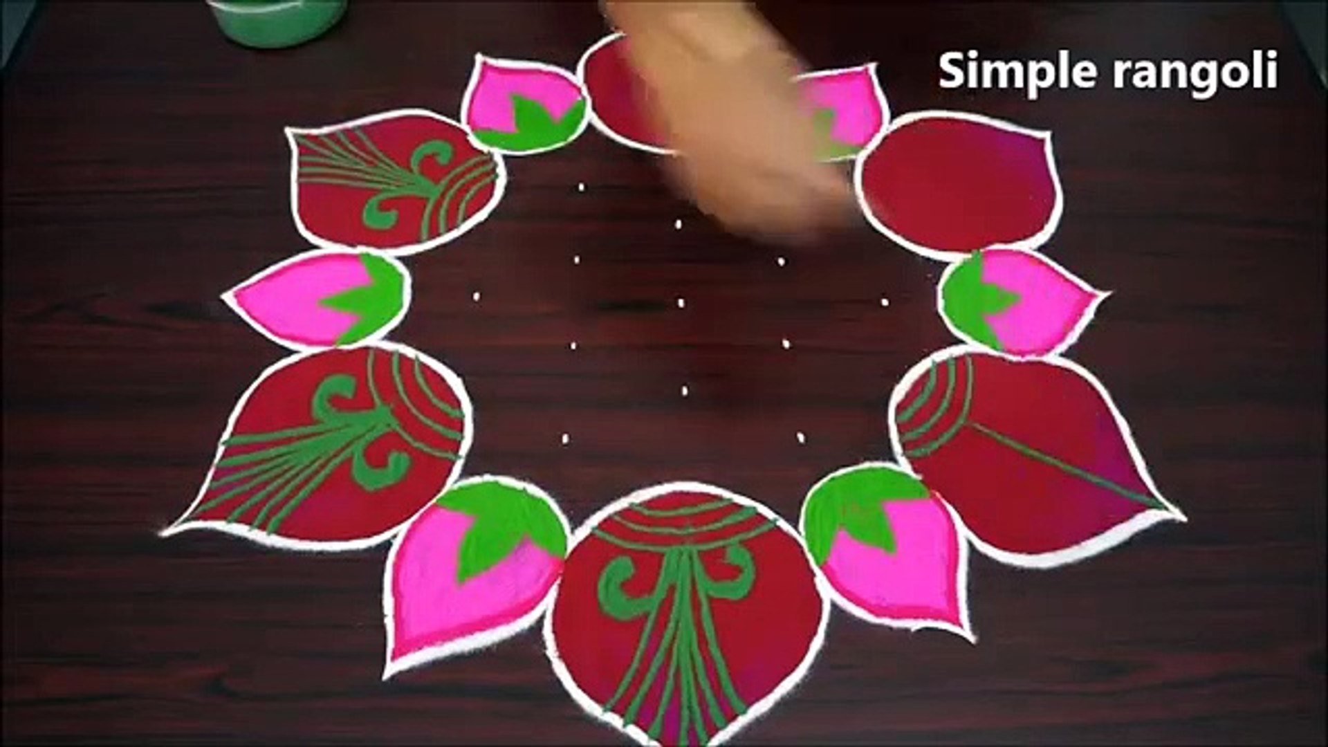 Beautiful Lotus rangoli design for thaipusam 2020- Simple kolam with 7x4  dots - muggulu designs - video Dailymotion