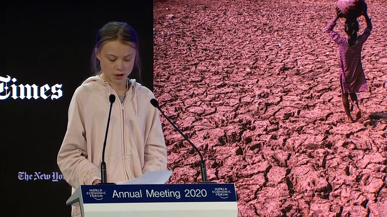 Auf Konfrontationskus: Trump und Thunberg in Davos