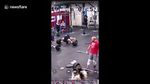 Man tries to lift too much weight and ends up flipped like pretzel