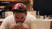 Bizarre moment man DRINKS entire bottle of 'personal lubricant'