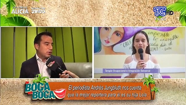 El periodista Andrés Jungbluth feliz que su hija Lola esté siguiendo sus pasos