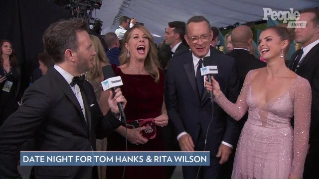 Tom Hanks and Rita Wilson Say Typical Date Night Involves 'Sweatpants and a Good Movie' at SAG Awards
