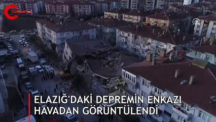 Elazığ'daki depremin enkazı havadan görüntülendi