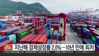 지난해 경제성장률 2.0%…10년 만에 최저