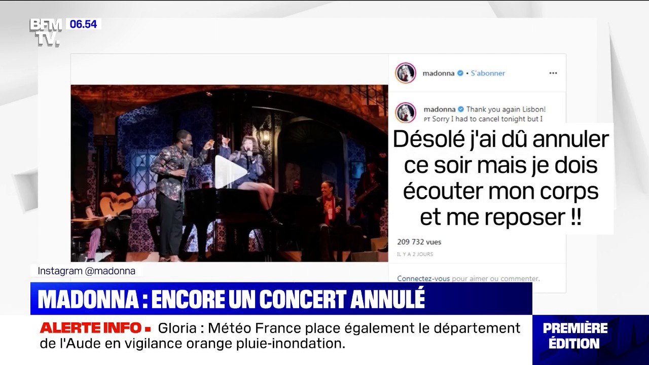 Dimanche, Madonna a de nouveau annulé un concert, 45 minutes avant son début