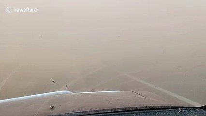 Huge dust storm forces South Australian family to wait inside vehicle for nine minutes