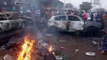 Des véhicules incendiés à la Casse  à Conakry