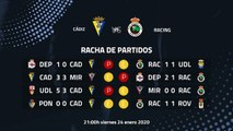 Previa partido entre Cádiz y Racing Jornada 25 Segunda División