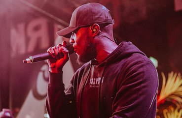 Stormzy fights the tears during performance of Lessons