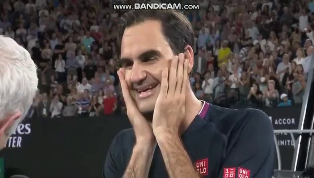 Watch: Roger Federer post-match interview after Krajinovic win