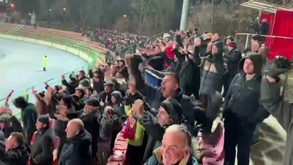 Ora News - Festa në stadiumin "Skënderbeu" pas fitores ndaj Partizanit