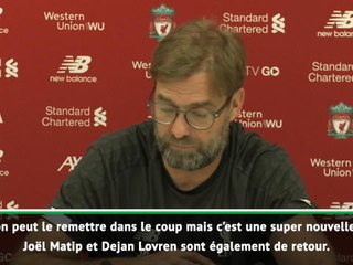 Liverpool - Klopp : "Le retour de Fabino, une excellente nouvelle"
