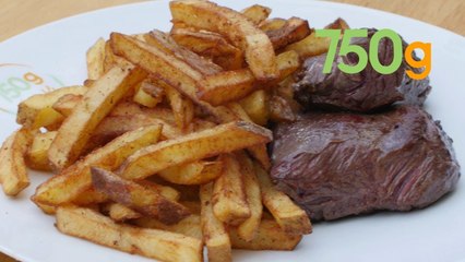 Recette de la pièce de boeuf et frites maison (Plat du jour) - 750g
