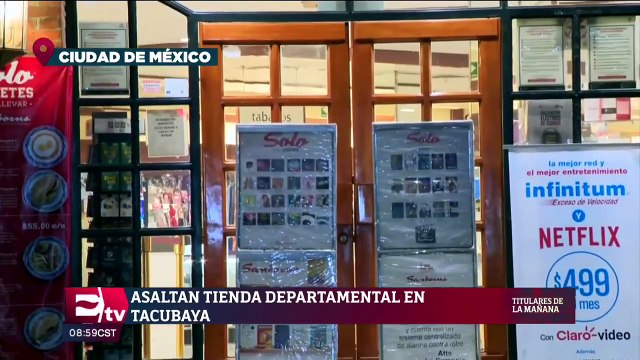 Ladrones se llevan celulares de tienda departamental en Tacubaya