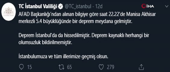 İstanbul Valiliğinden deprem açıklaması