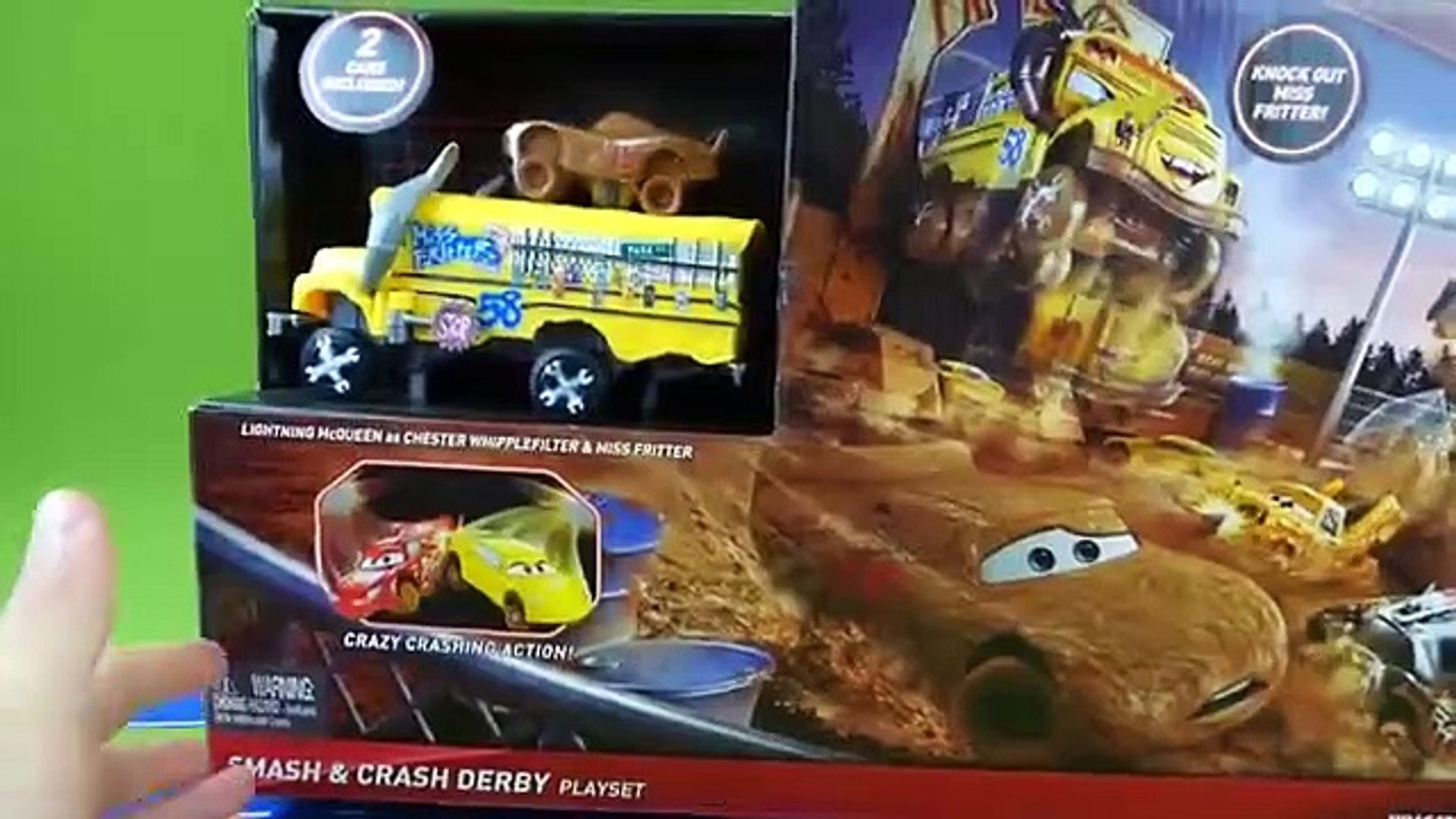  Disney Cars Toys 3 Crazy 8 Crashers Smash & Crash Derby Playset  : Toys & Games