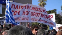 Manifestaciones en las islas griegas del Egeo Norte para protestar contra la llegada de migrantes