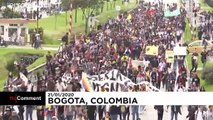 شاهد: احتجاجات ضد الحكومة في شوارع العاصمة الكولومبية