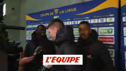 Kouassi, Kimpembé et Meunier font le show en zone mixte - Foot - C. Ligue - PSG
