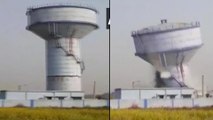 #Watch Dramatic video : Water Tank Collapsing || క్షణాల్లో కూలిపోయిన వాటర్ ట్యాంక్..!! || Oneindia